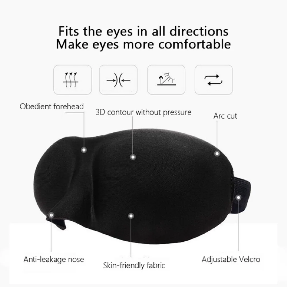 3D Sleeping Eyes Patches Eye Mask Keep Out Light Soft Padded Sleep Mask For Eyes Natural Sleep Mask For Eyes Eyes Relax Massager