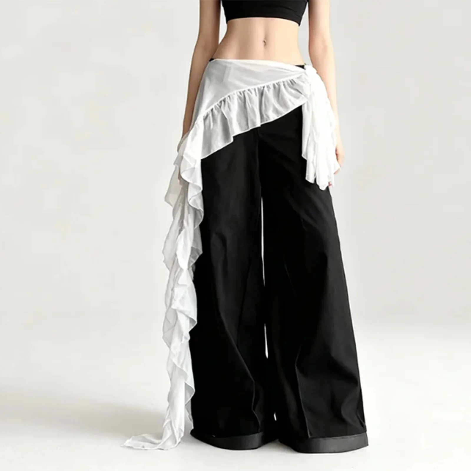 

Женский модный асимметричный шарф-пояс в стиле бохо с рюшами, треугольный платок для танцев, костюм для восточных танцев