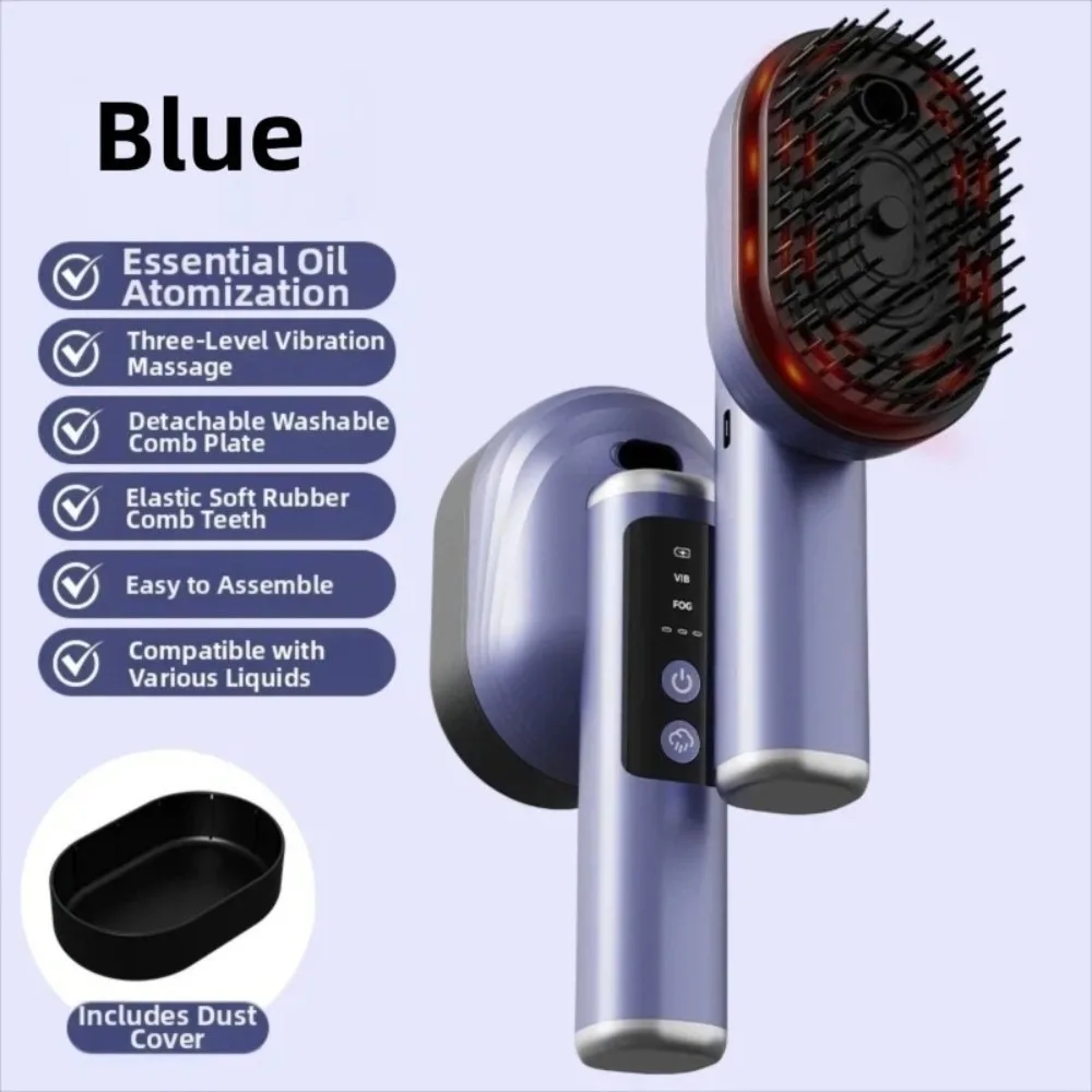 Multi-Function Red Light Spray Massage Comb Anti-Frizz Large Tank Portable Electric Spray Hair Brush Hair Care Scalp Nourish