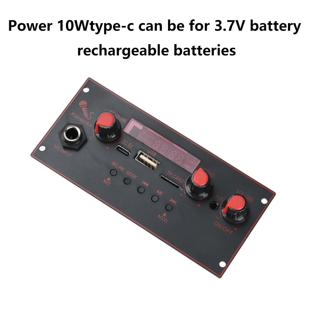 DC 3,7-5V Einkanal-BT 5.0 MP3-Decoder-Board 10W Verstärker Audio-Player MP3-Player Auto LINE-IN FM TF USB Mikrofon Aufnahme – Detail 12