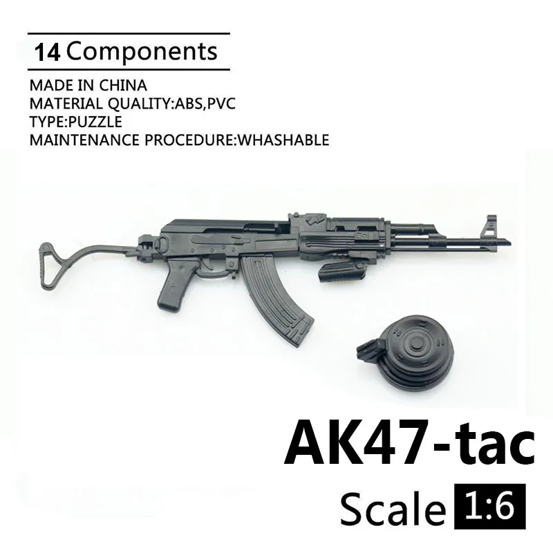 

1/6 Scale AK47/AKM Assemble Plastic Gun Model Puzzles Building Brick Military Weapon Sand Table 4D Toy for 12 inch Action Figure