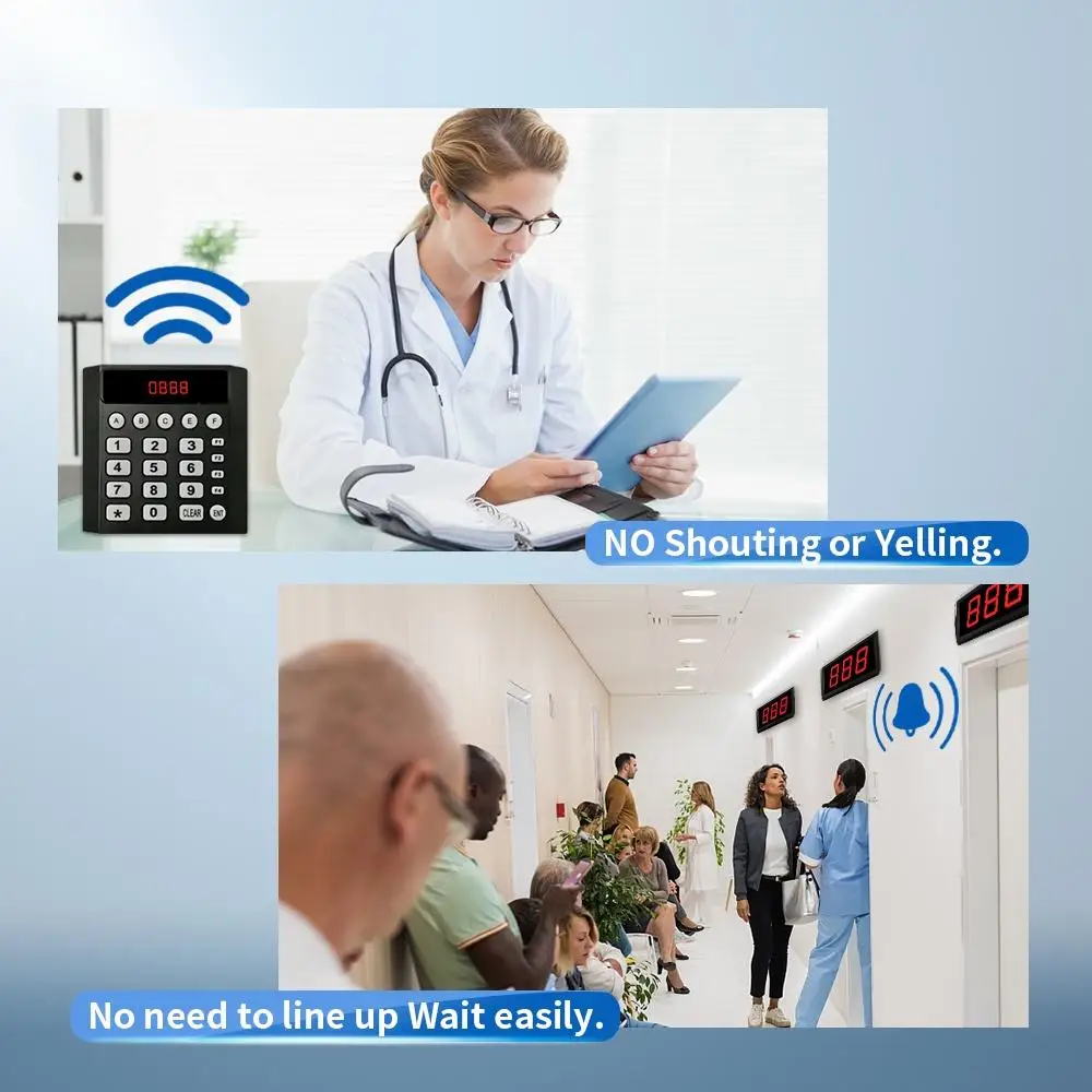 Wireless Queue Calling System Take a Number Device with Voice Call Waiting Number Management System for Restaurant Hospital Bank