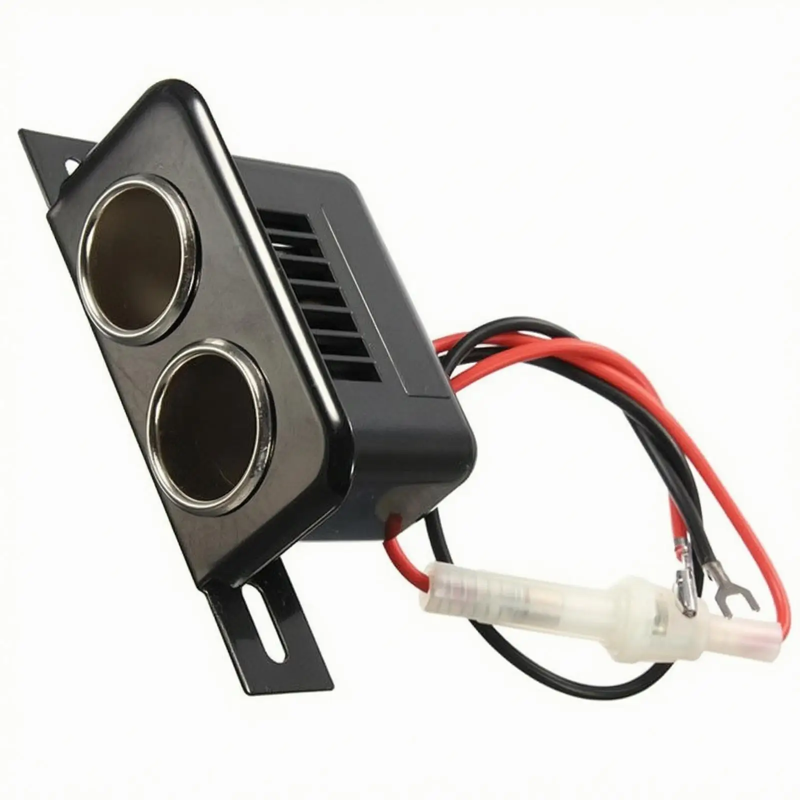 Dual Car Socket Power Adapter 12V Cigarette Lighter Splitter with Dust Resistant Cap for Work Vehicle