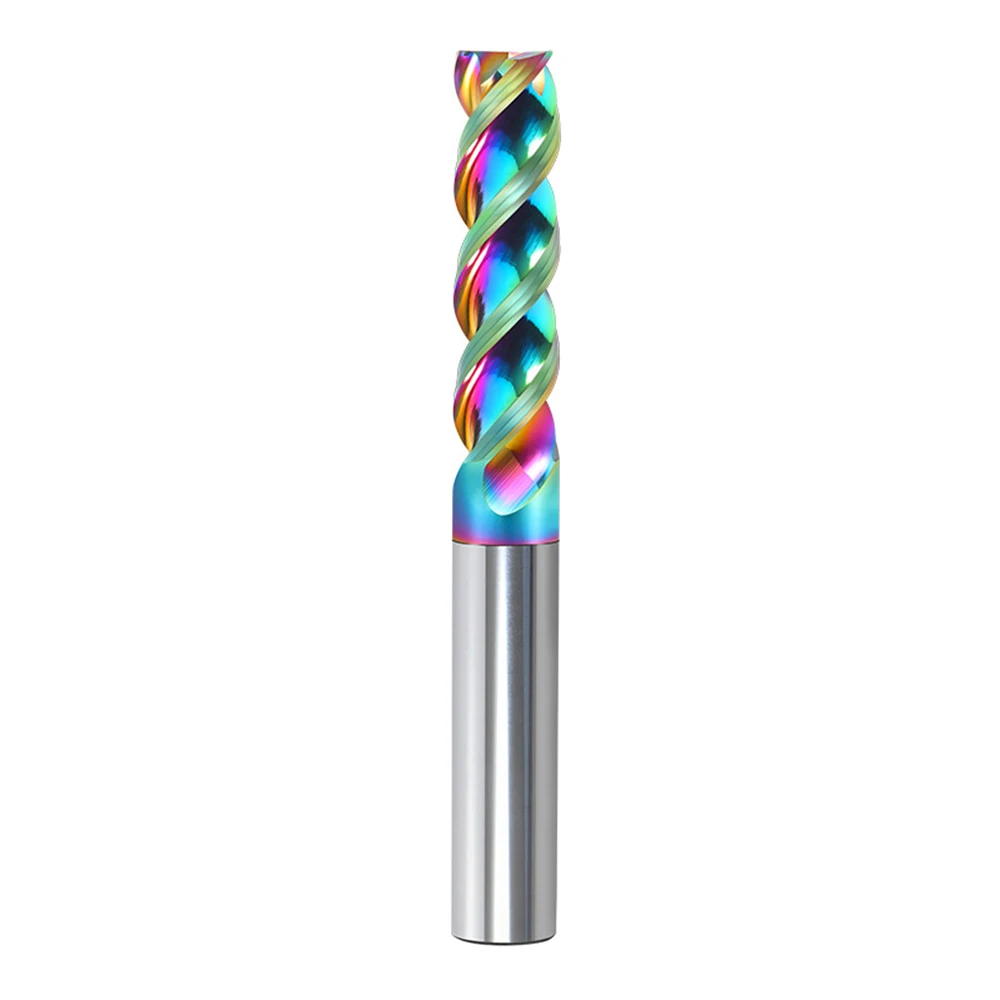 1PC 65 Degree U-shaped Groove Aluminum Milling Cutter With 3-blade Colorful Extended Tungsten Steel Milling Cutter CNC Tool