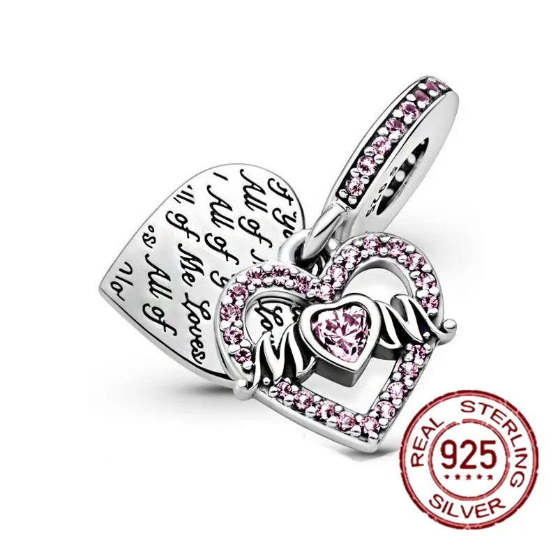 Breloques en argent regardé 925 pour femme, bracelet Pandora original, bijoux à bricoler soi-même, cadeau