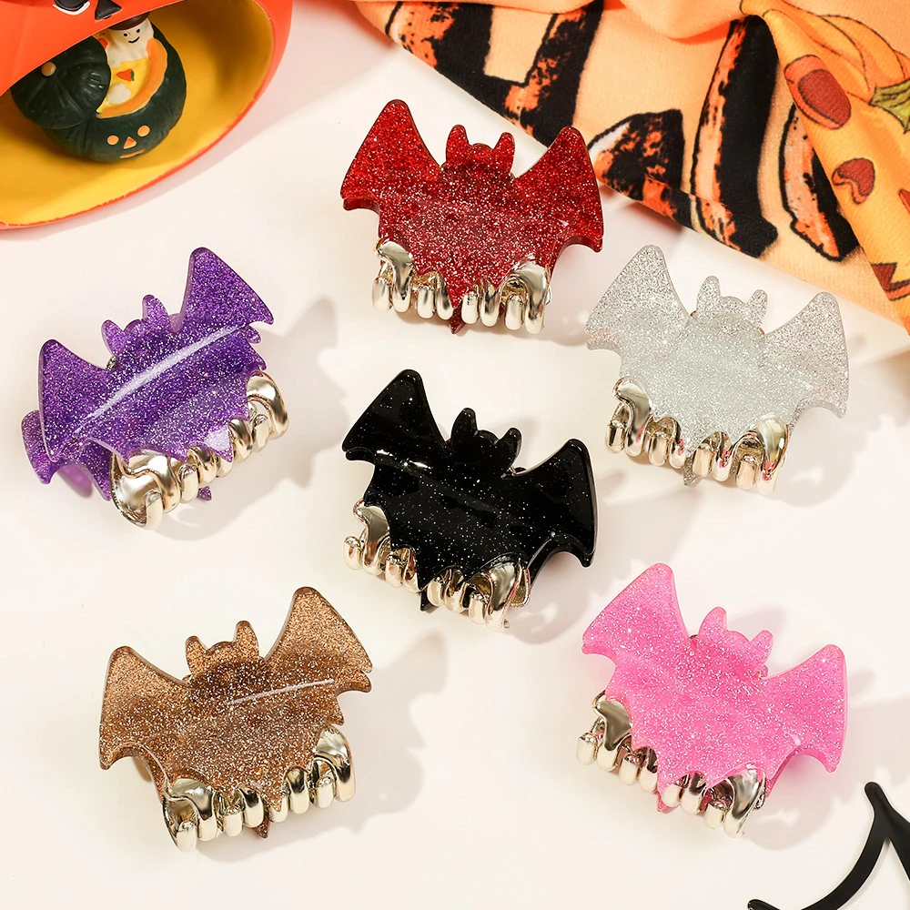 8cm Halloween Bat Lady Hair Clip Festive Personality Funny Back of Head Hair Clip Shark Clip Cute Fashion Hair Accessory