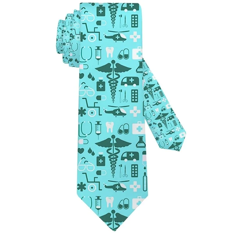 Doctors and Nurses' Holiday Medical-themed Designs Necktie Versatile Neutral Unisex Tie Fashion-forward Popular Pick
