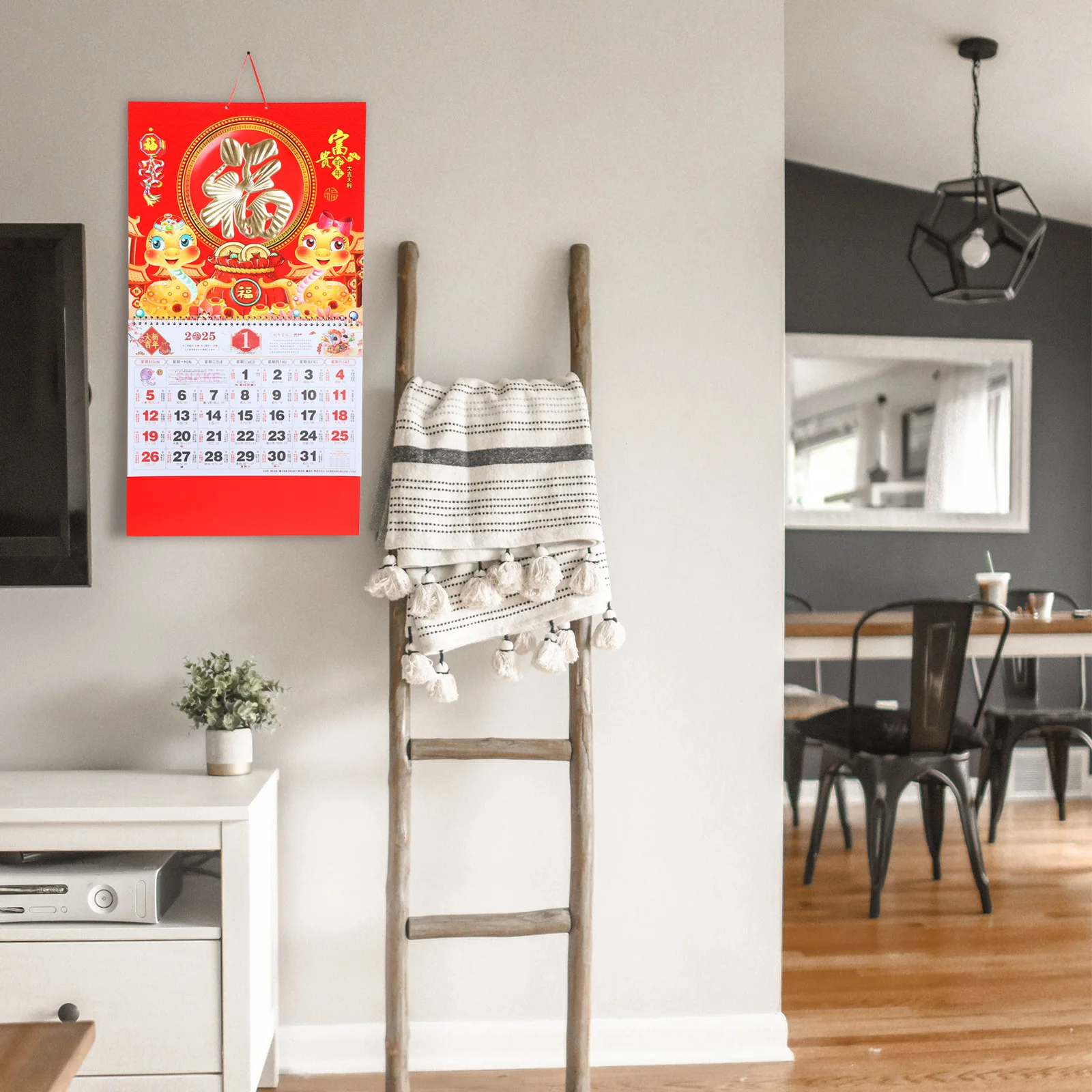 

Blessing Character Calendar 2025 Monthly Large Hanging Paper Planner Office Decor Chinese Chinese Calendar 2025 New Year Gifts