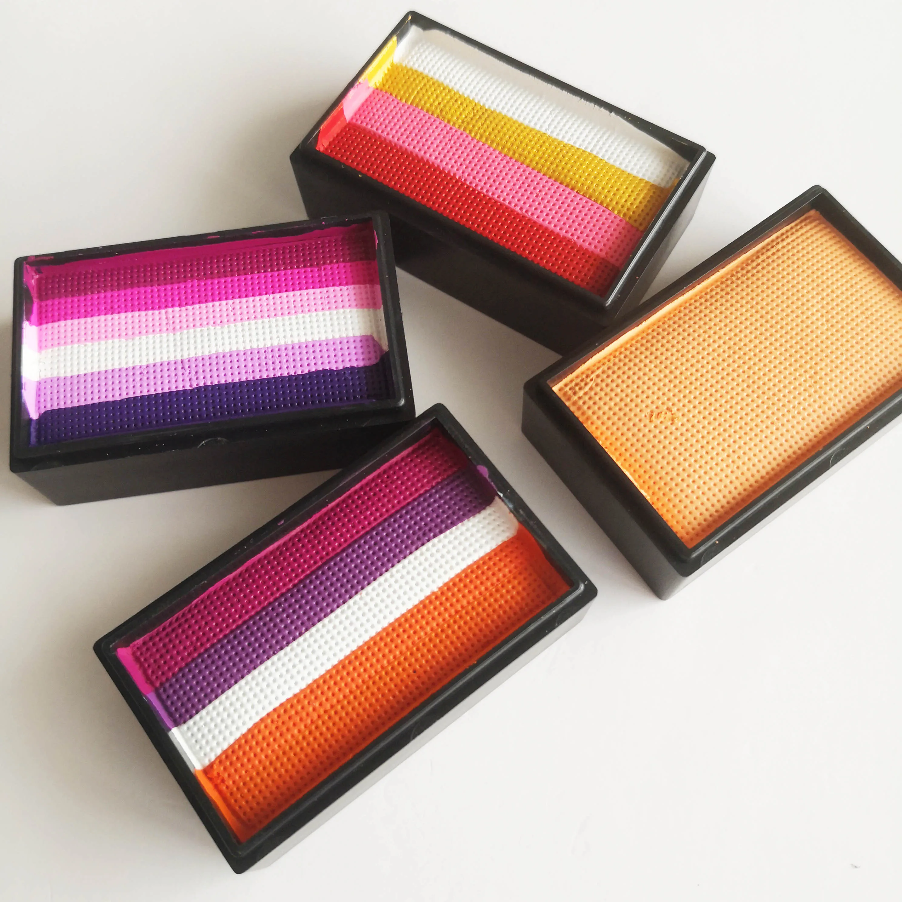 35g One Stroke Rainbow Split Face Body Paint UV Glow Water Activated Cake Liner for Body Art