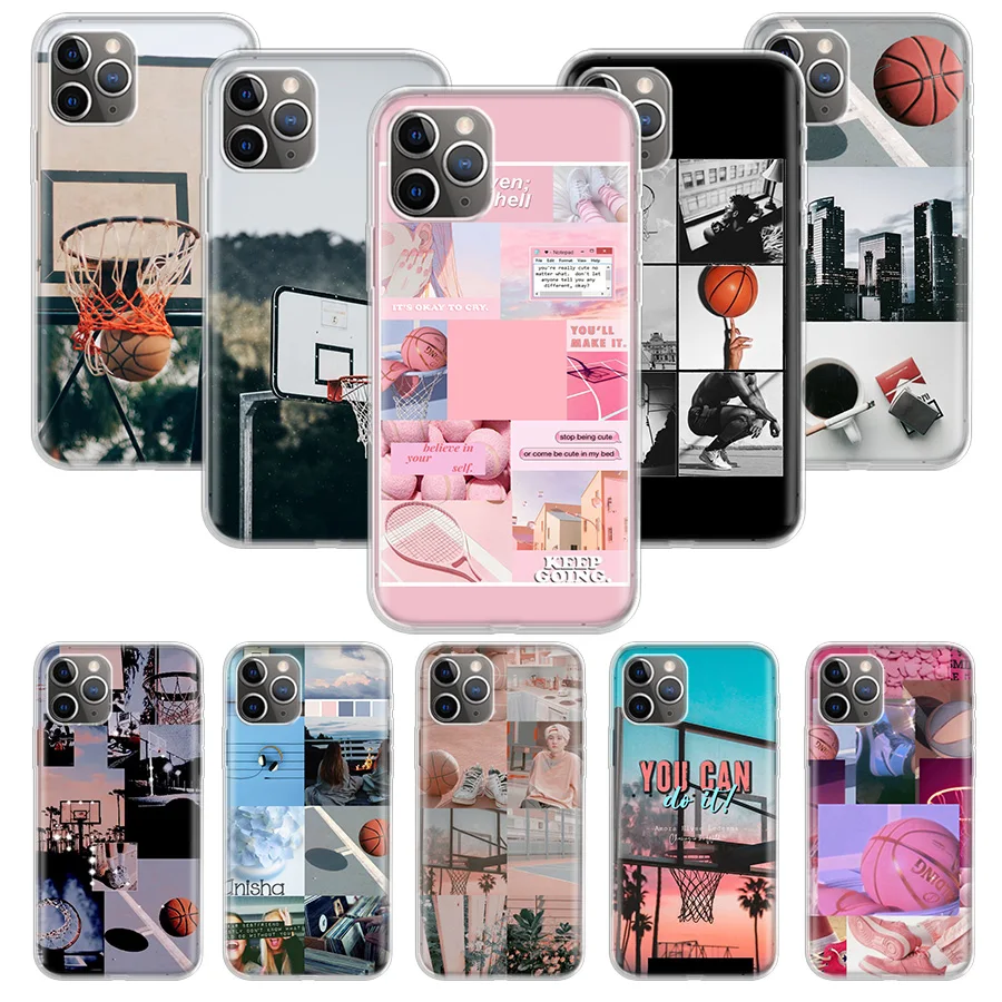 Basketball Basket Sports Phone Case Cover For iPhone 14 13 Pro 11 15 Art 12 XR X XS Max 7 8 6S Plus SE Soft Pattern Coque Fund