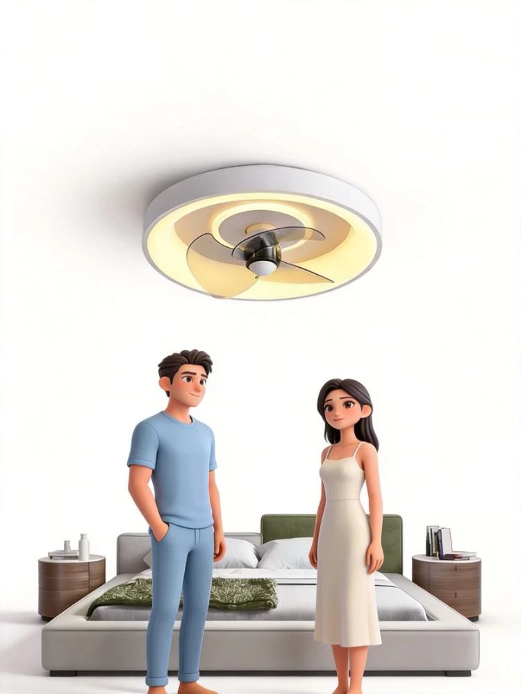 

220V Modern Round Integrated Ceiling Fan Light Silent Energy Saving For Bedroom Dining Room