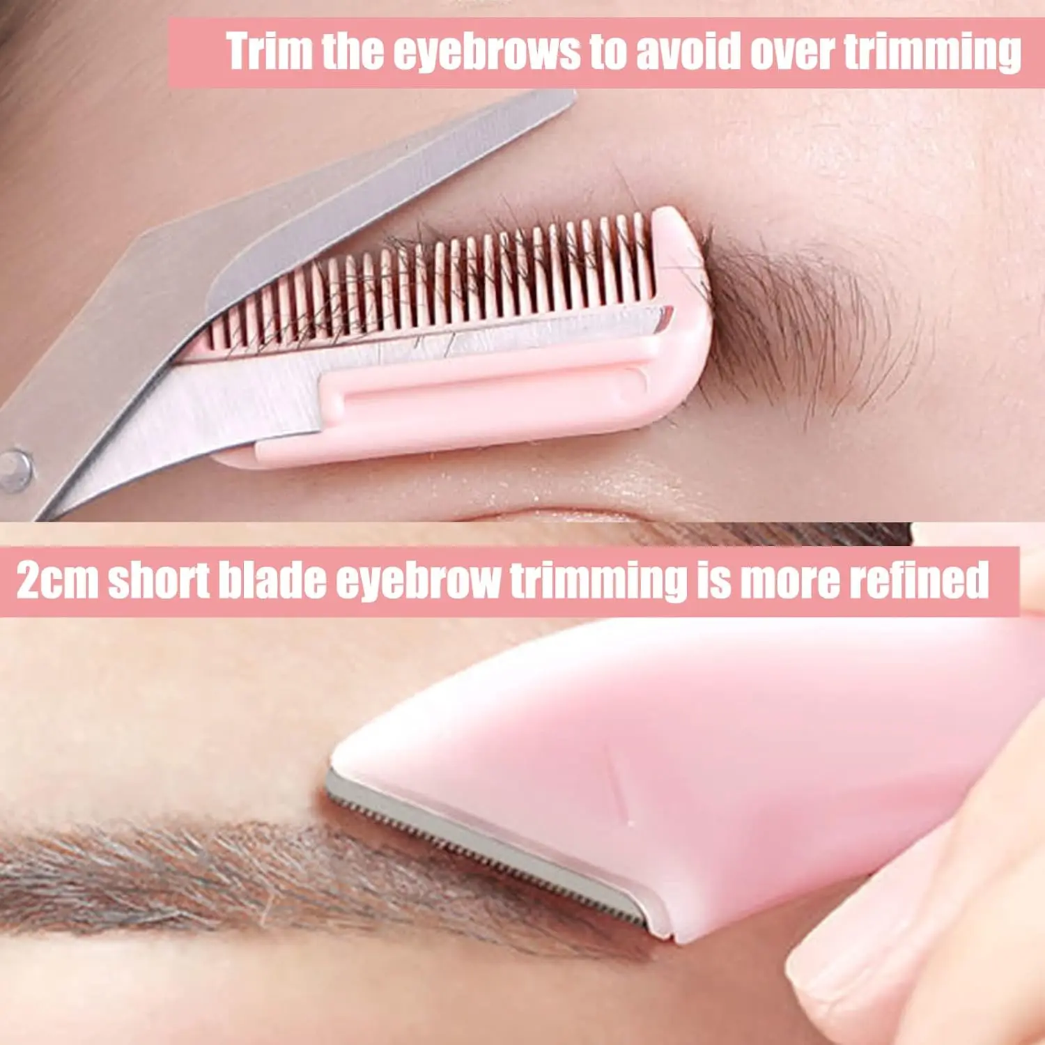 Tijeras para cejas con peine, juego de recortador de cejas de precisión profesional, herramienta de belleza para maquinilla de afeitar para cejas, 2 uds.