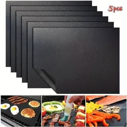 5Pcs Oven Liners for Bottom of Electric Gas Oven Reusable Non-Stick Teflon Protector Mat Heat Resistant Grill Mats