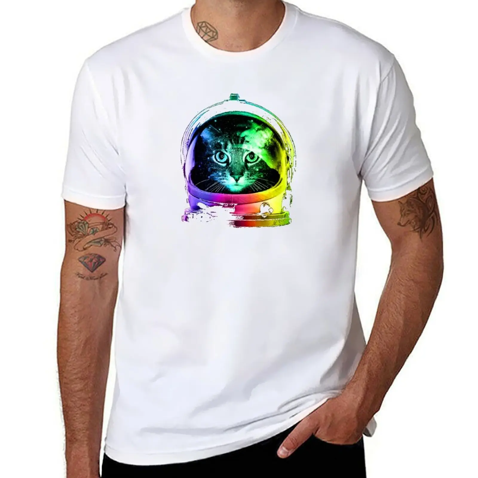 

Space Cat T-Shirt anime t shirts oversize t shirts for man pack cotton T-Shirt