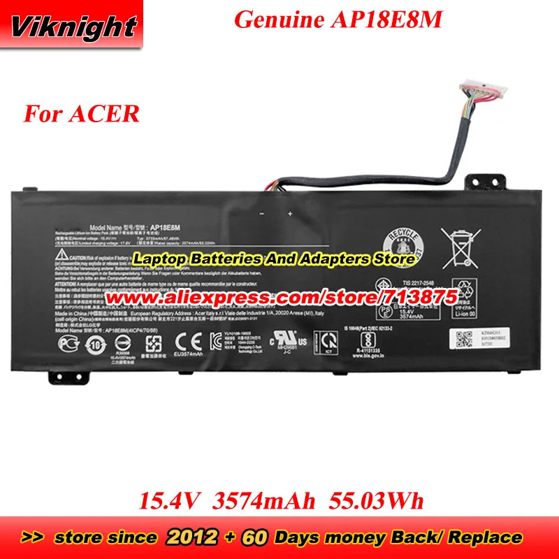 

Оригинальный аккумулятор AP18E8M для ACER Nitro 5 AN515-43 AN515-54 A715-74 A715-74G ConceptD 5 CN515-71 CN515-71P N20C1 N17C2 N18C3/C4