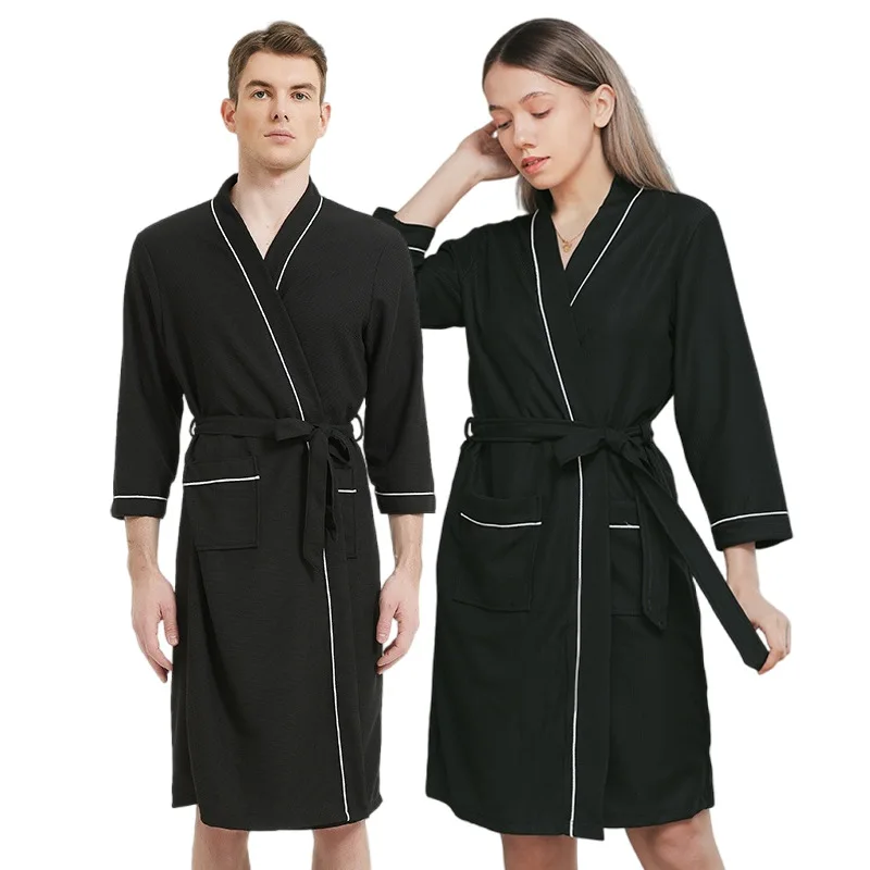 All-Season Couple's Waffle-Weave American-Style Bathrobes, Nightgowns, Women's Sleepwear, Men's Sleepwear, Couple's Nightgowns