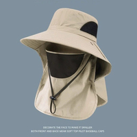 Summer Sun Hats UV Protection Outdoor Hunting Fishing Cap For Men Women Hiking Camping Visor Bucket Hat Neck Flap Fisherman Hat