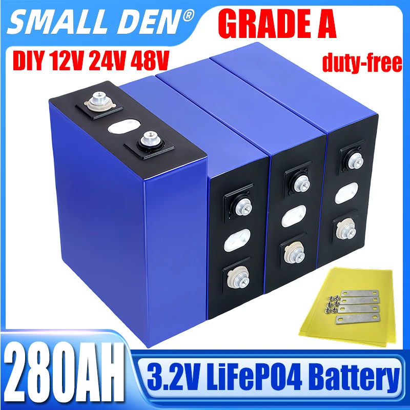 

new 3.2v 280ah 1-16pcs A-grade LiFePO4 battery DIY 12V 24V 48V electric scooter RV lithium iron phosphate solar storage system