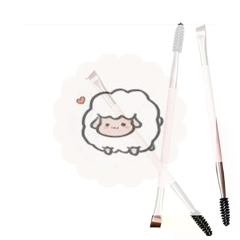 2 in 1 Double Head Makeup Tool Portable Travel Size Eyelash Blade Eyeliner Eyebrow Brush for On the Go Makeup Touch Up