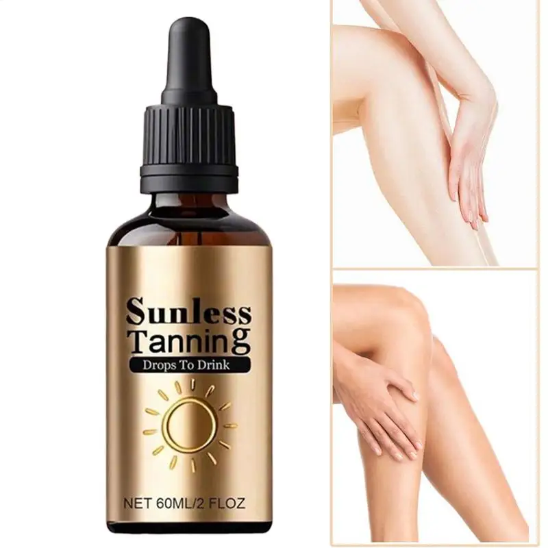 60ml Self Tanning Drops Enhance Skin Liquid Bronzer Sunless Tanning Drops To Drink Preventing Sunburn Sunless Tanning Products