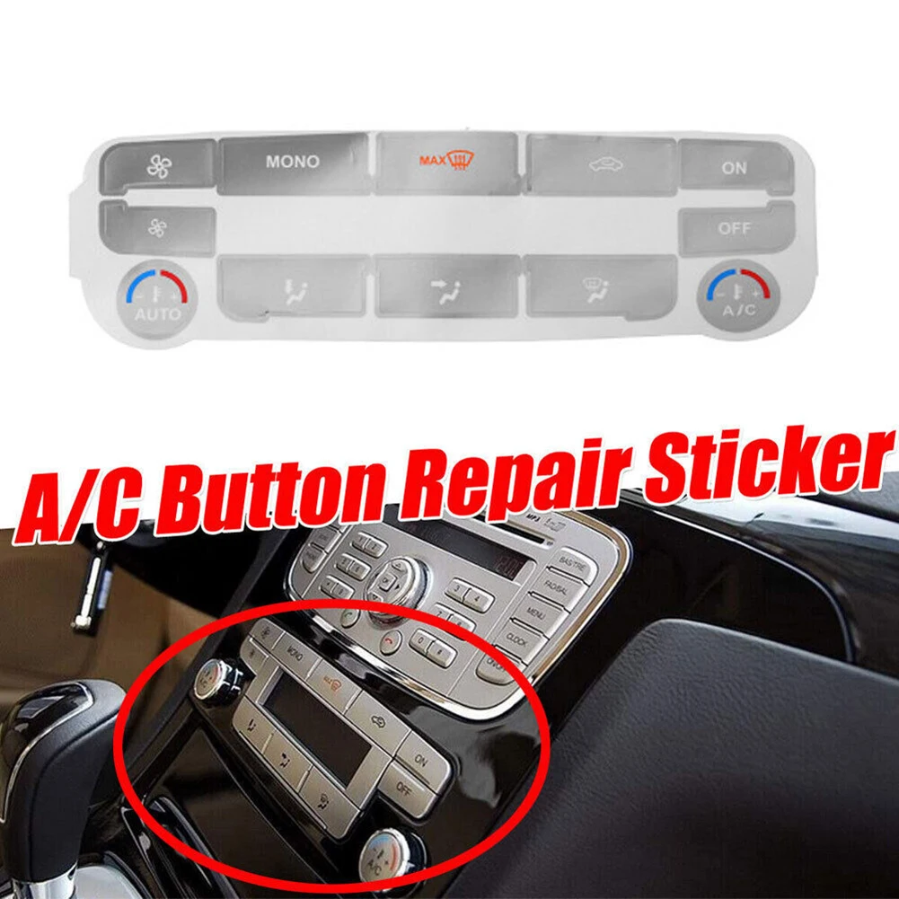 Car Air Condition A/C Climate Control Button Repair Decals Sticker Silver Car Sticker For Ford S-Max For Mondeo