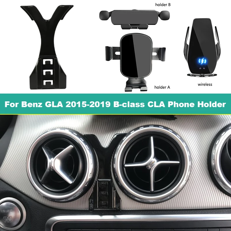Schwerkraft Auto Handy Halter Für Mercedes-Benz GLA X156 2015-2019 B-Klasse CLA C117 Drahtlose lade Smartphone Ständer