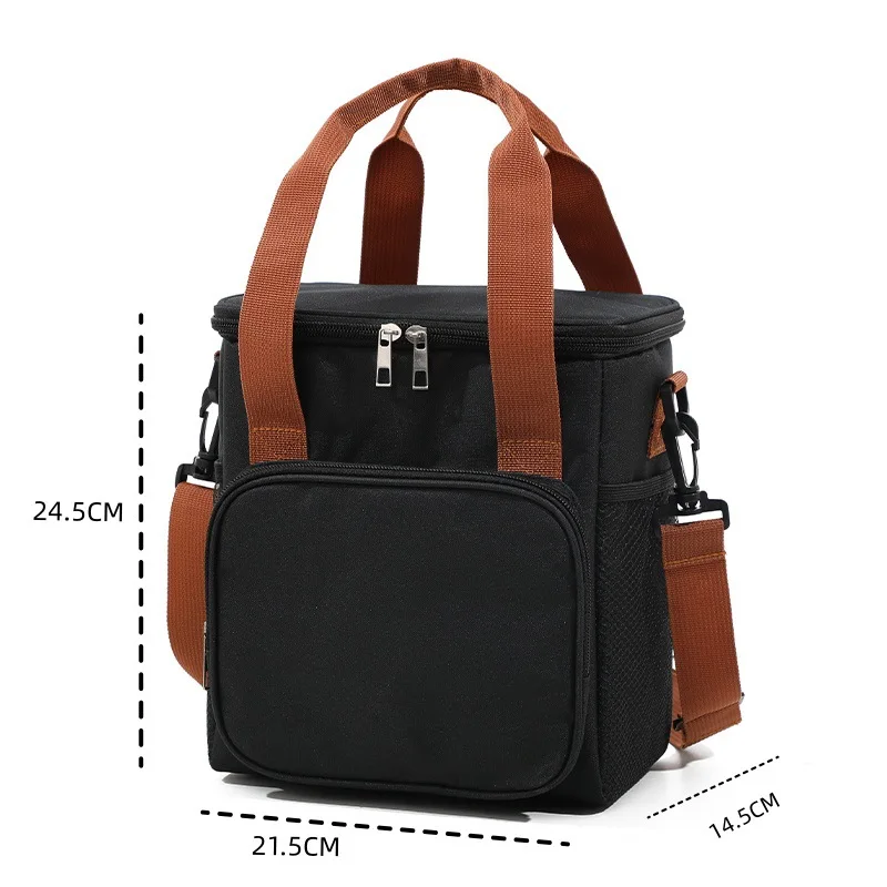 1PCS Double Deck Insulated Lunch Bag Large Capacity Leakproof Cooler Tote Thermal Food Storage Bag for Work Camping Travel