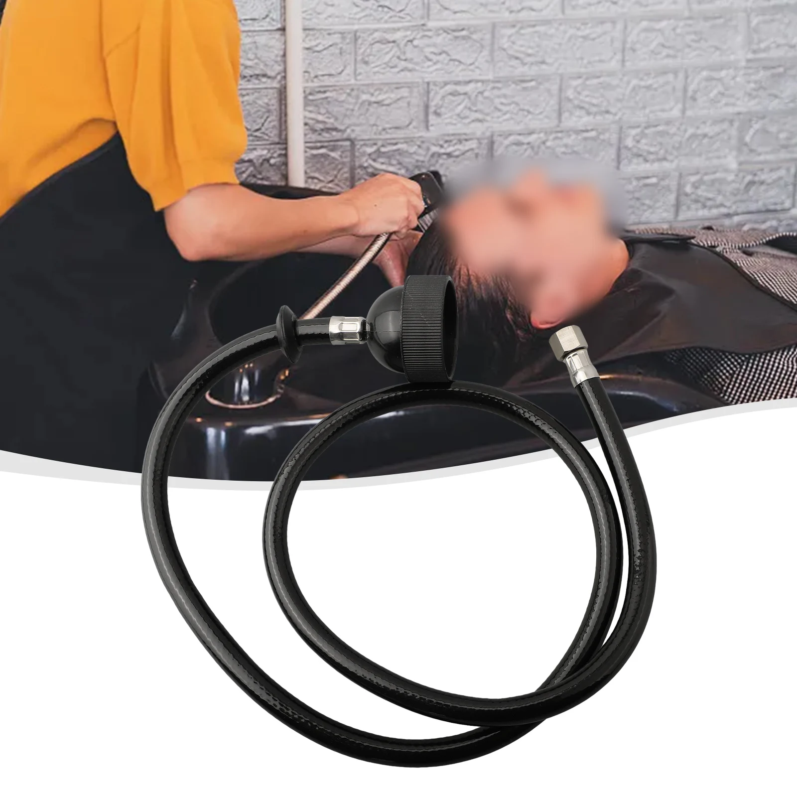 

For Salon Shampoo Bowl Nozzle Black Rubber Hose Brass Accessories High Density 1/2 Female Swivel Nut Connection