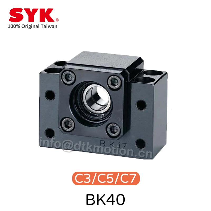 SYK Taiwan Support Unit Professional BK40 BKBF Fixed-side C3 C5 C7 Ballscrew TBI HIWIN R40 Premium CNC Parts Spindle