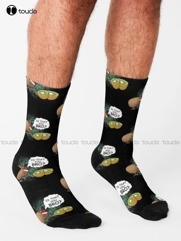 New Zealand Kiwi Bird Kiwi Fruit Holiday Christmas Decoration Winter Ugly Christmas Xmas Sweater Is That You Bro Nerd Geek Socks