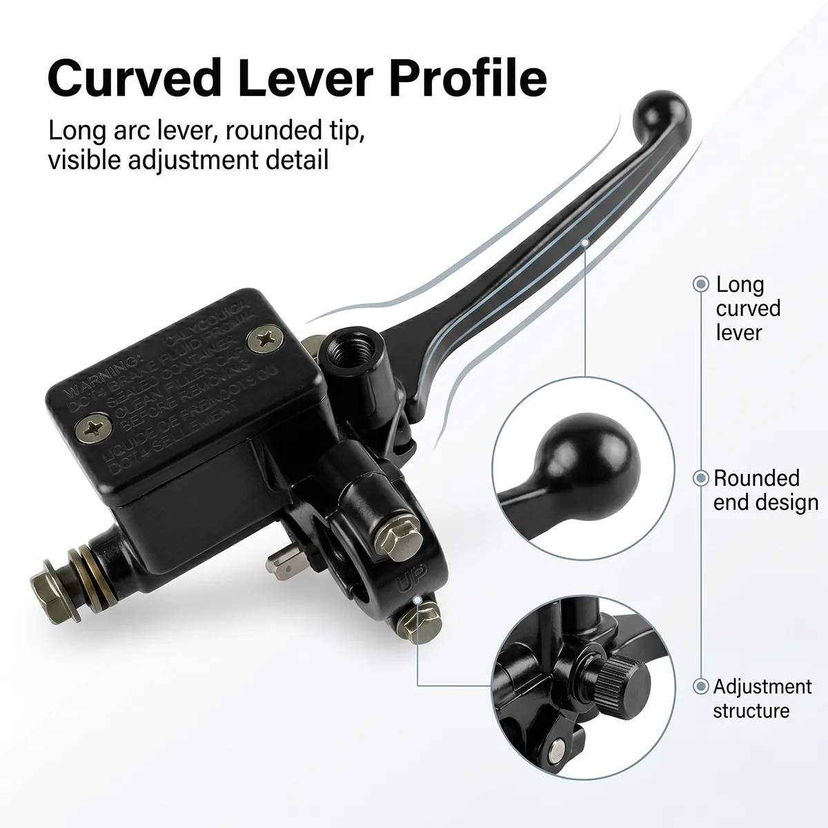 1pc Right Side Motorcycle Hydraulic Brake Master Cylinder Pump Lever Assembly For Dirt Pit Bike ATV Quad Moped Scooter Buggy image 2