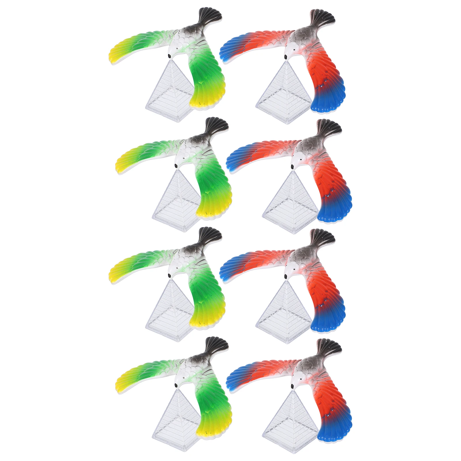

8 Pcs Balancing Eagle Toy Bird Figure with Stand Balance Finger The Plastic Small Toys Child Physics
