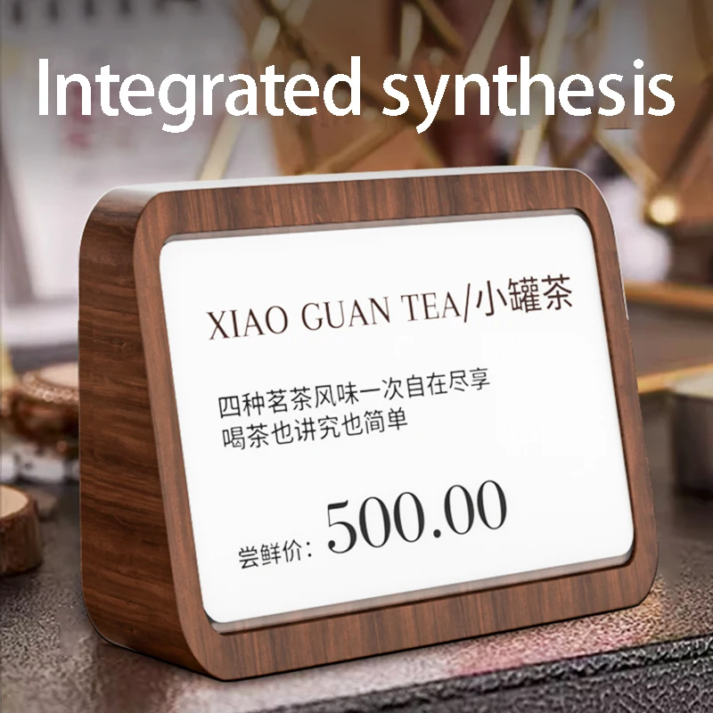 Tablero de exhibición de tarjetero de mesa de madera maciza, tablero de precio vertical, tablero de mesa, etiqueta, etiqueta de precio acrílica vertical