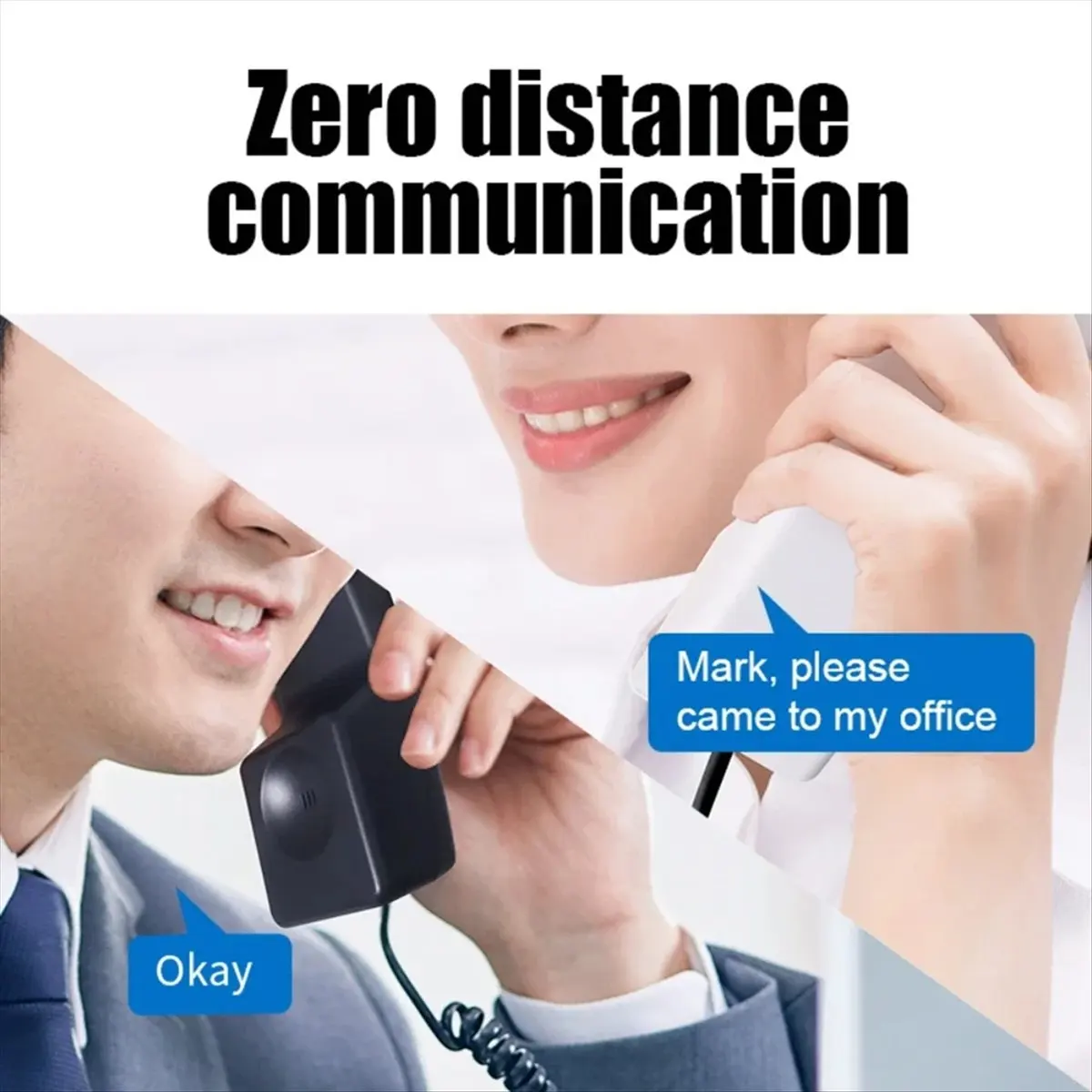 “QUALITY EXCELLE“2.4Ghz Wireless Landline Phone Wireless Intercom for Home Long Distance Intercom,Multi-Room, EU Plug Black