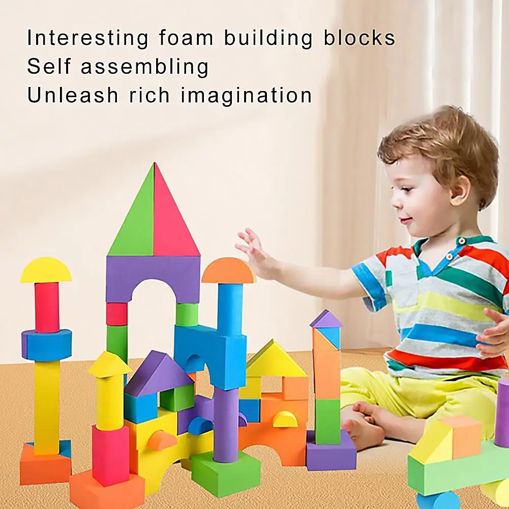 EVA Foam Building Blocks Set Creative Sponge Assembly Toy for Children Early Education Cognitive Development Educational