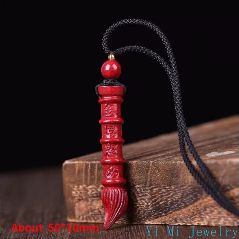 Natural Red Cinnabar Pendant High Content Purple Gold Sand Gold List of Men and Women Jewelry Charm Fashion Jewelry Necklace