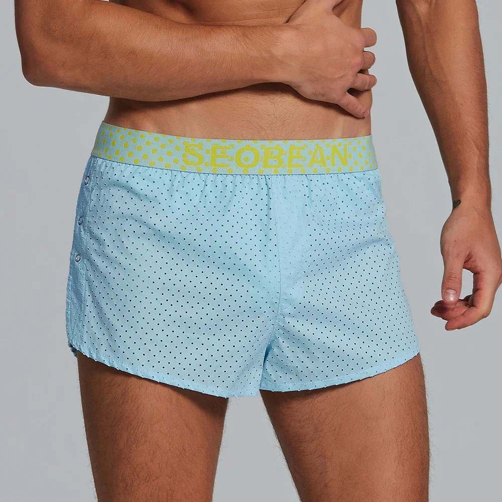 SEOBEAN-Short Sexy 100% en Coton pour Homme, Vêtement Confortable à Domicile, Coupe Glacée