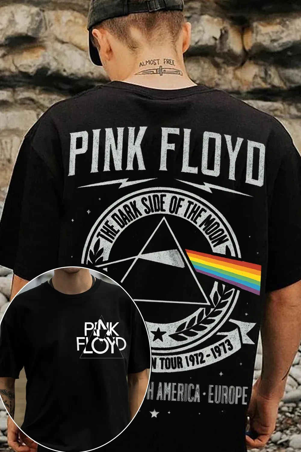 Pop Retro Pink Floyd Graphic Cotton T-shirt Unisex Summer Short