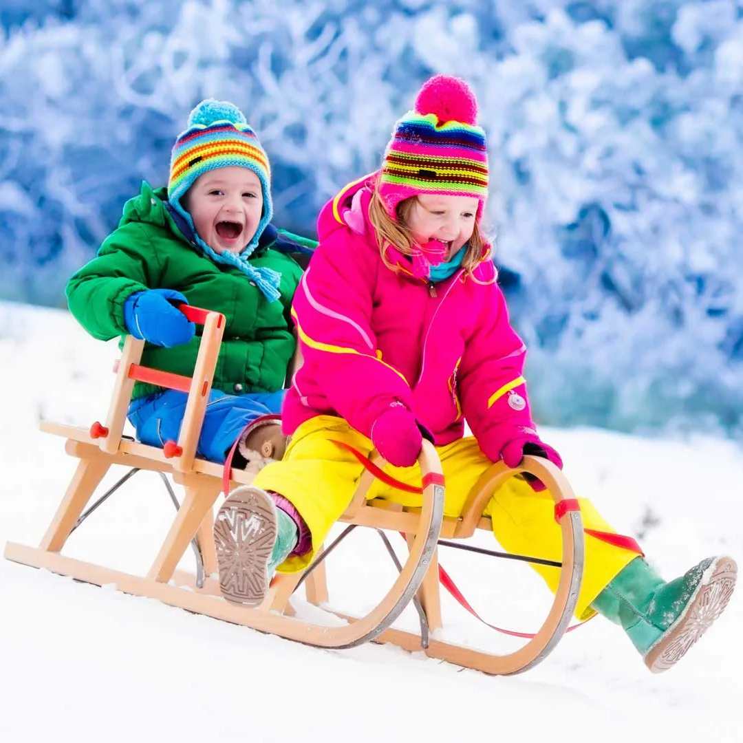 Detachable Wooden Snow Sled Backrest Guard Rail Support for Kids Push Chair Foldable Winter Kick Sledge Board Accessories