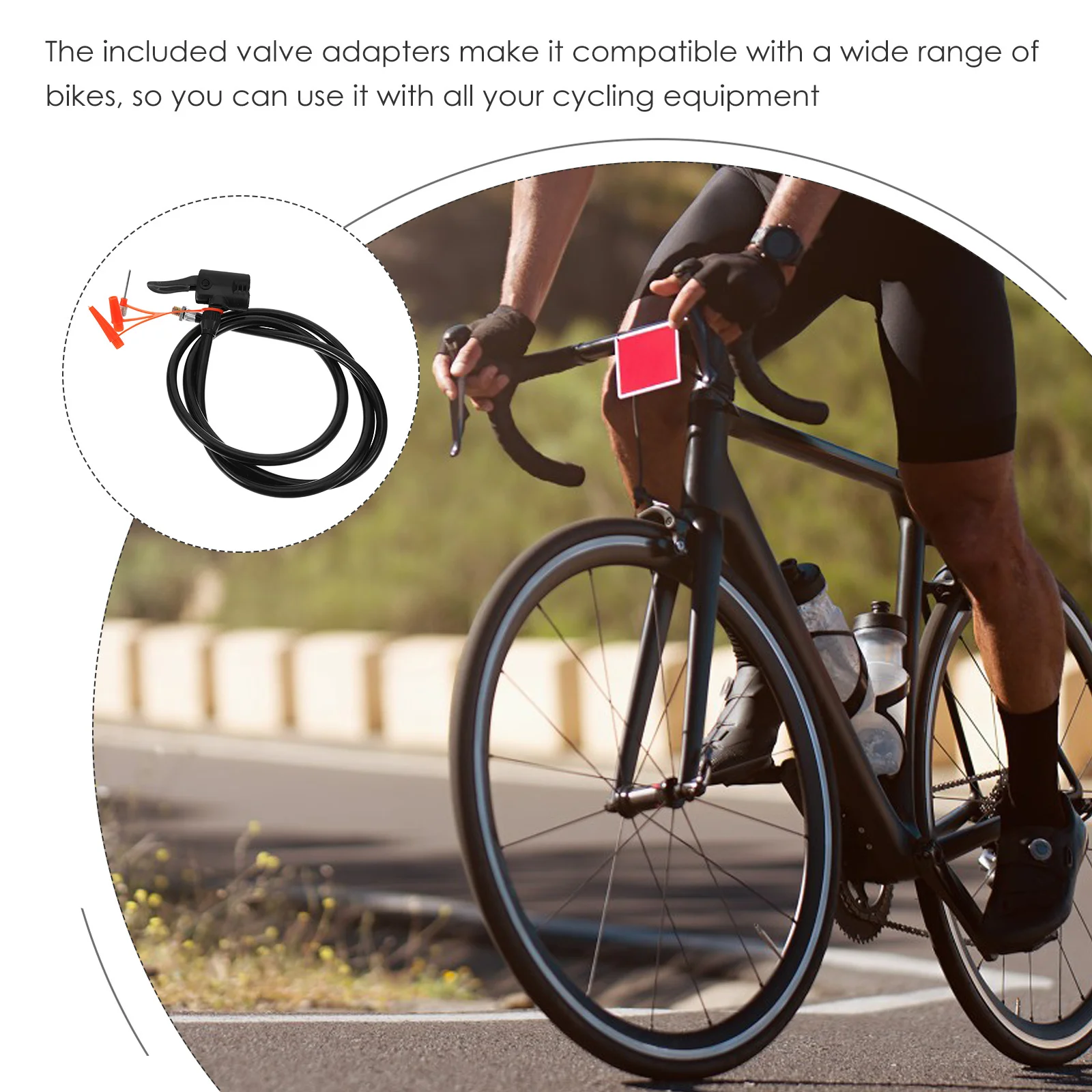 

Bicycle Inflator Hose Anti-Freeze Inflation Tube Universal Valve Connect Quick-Fill Pump Accessory Reusable Bike Tool