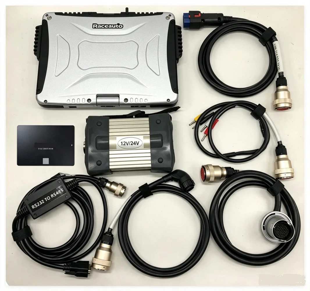 MB Star C3 Auto Diagnostic Tool Full Set Multi-languages Softwares in Laptop CF-19 120GB SSD V12.2014