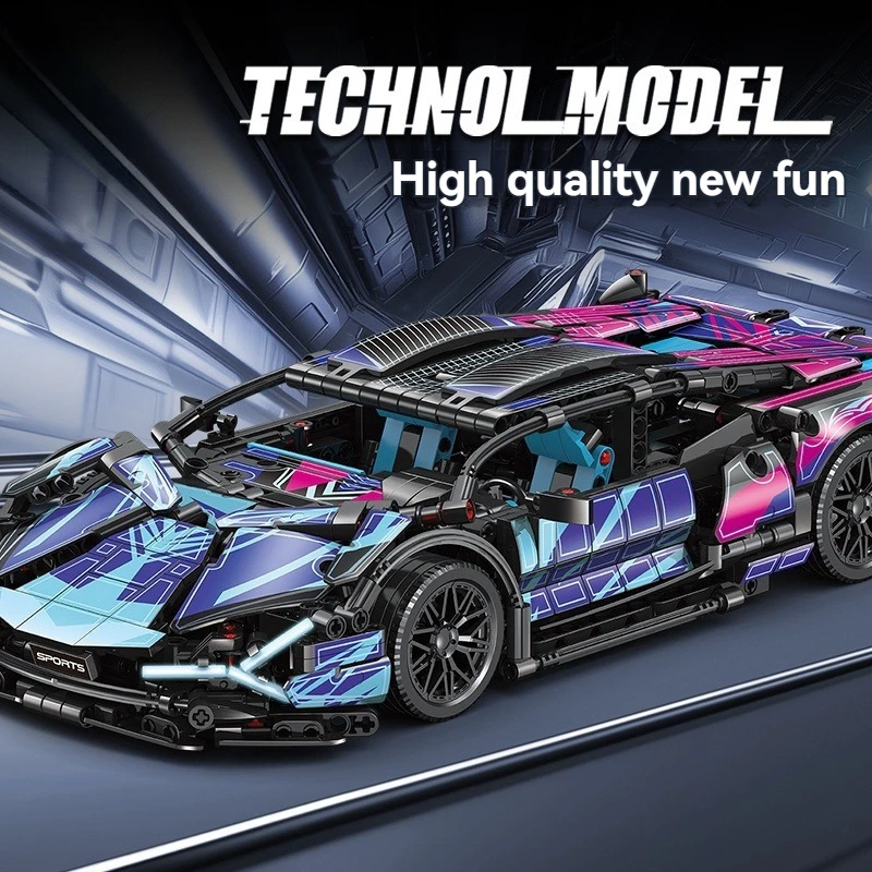 2025 MOC الطاقة التقنية الرياضة سيارة اللبنات الطوب الإبداعية سرعة سباق السيارات الخارقة مجموعات عيد الميلاد عيد الميلاد هدايا الهالوين