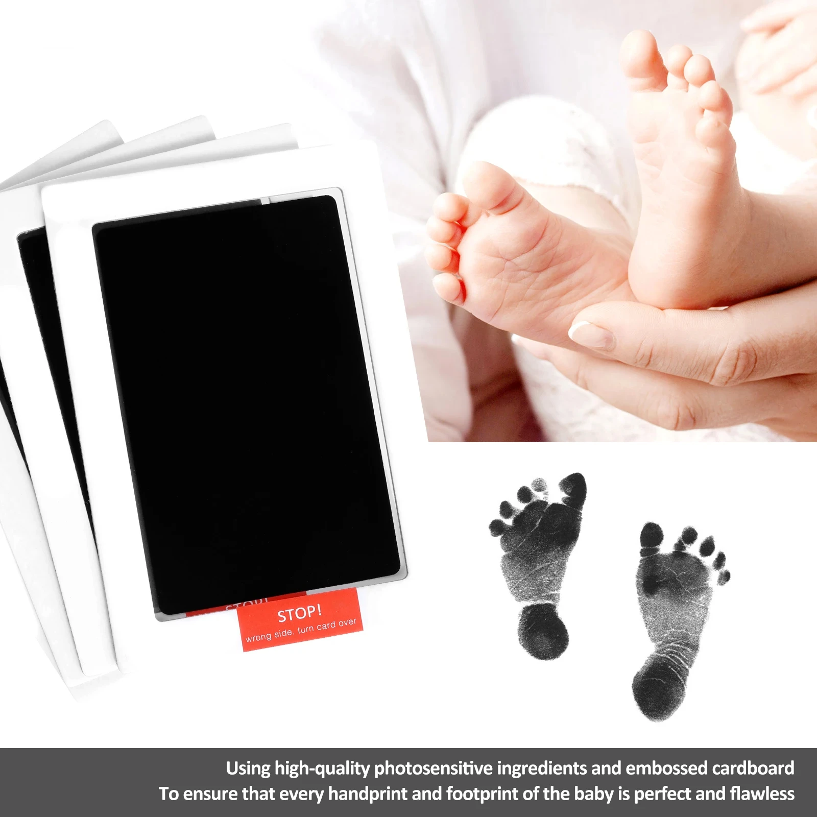 1/2/4Pcs Safe Non-toxic Baby Footprints Handprint No Touch Skin Inkless Ink Pads Kits for Newborn Pet Dog Footprint Souvenir
