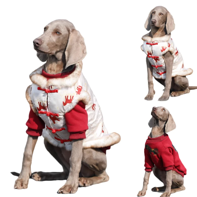 

New Year Dog Clothes Winter Pet Apparel Poodle Border Collie Samoyed Husky Labrador Golden Retriever Clothing Big Large Dog Coat