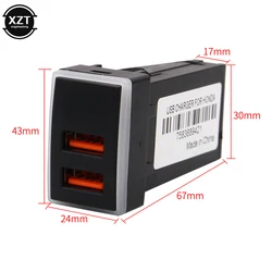 Dual USB Car Charger QC3.0 LED Voltmeter Power Adapter with 12V for Honda 42mm*24mm