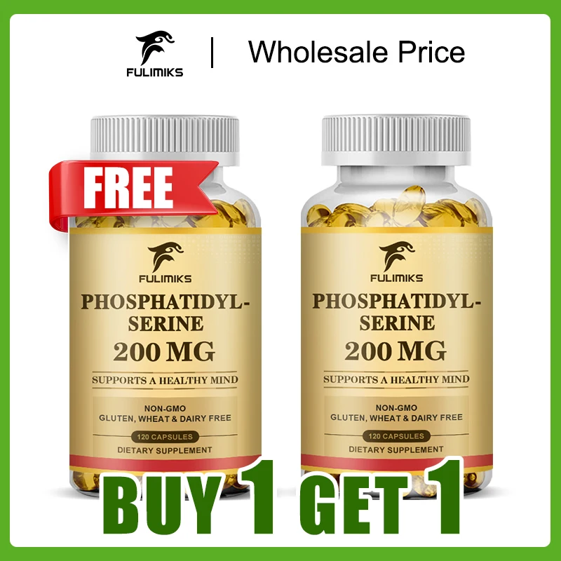 Buy 1 Get 1 Free! Advanced Phosphatidyl Serine Supplement, for Brain & Memory, Cortisol Manager for Stress Relief & Mental Focus