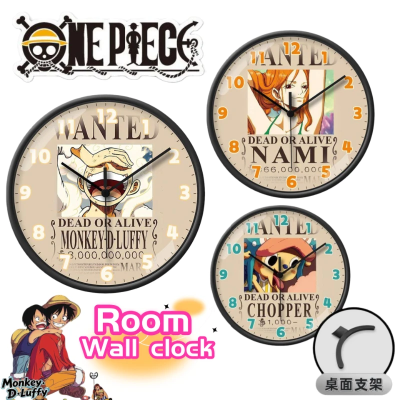 

One Piece Monkey D. Luffy Roronoa Zoro Anime Peripheral Two-Dimensional Wall Clock Living Room Bedroom Decoration Silent Clock