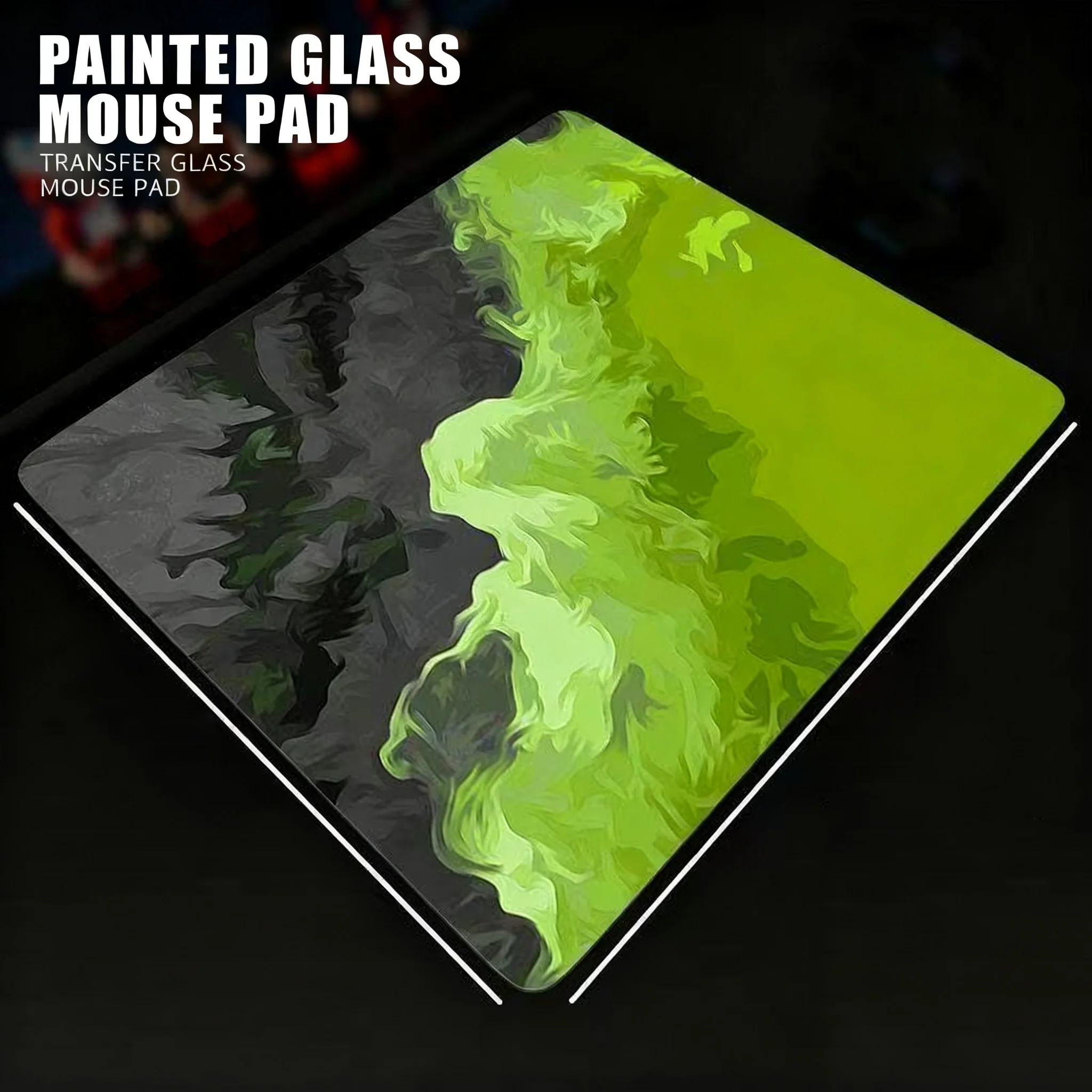 Gradient Layered Dye Glass Gaming Mouse Pad Smooth Frosted Surface Desk Tempered Glass Mouse E-Sports FPS Game Glass Mouse Pad