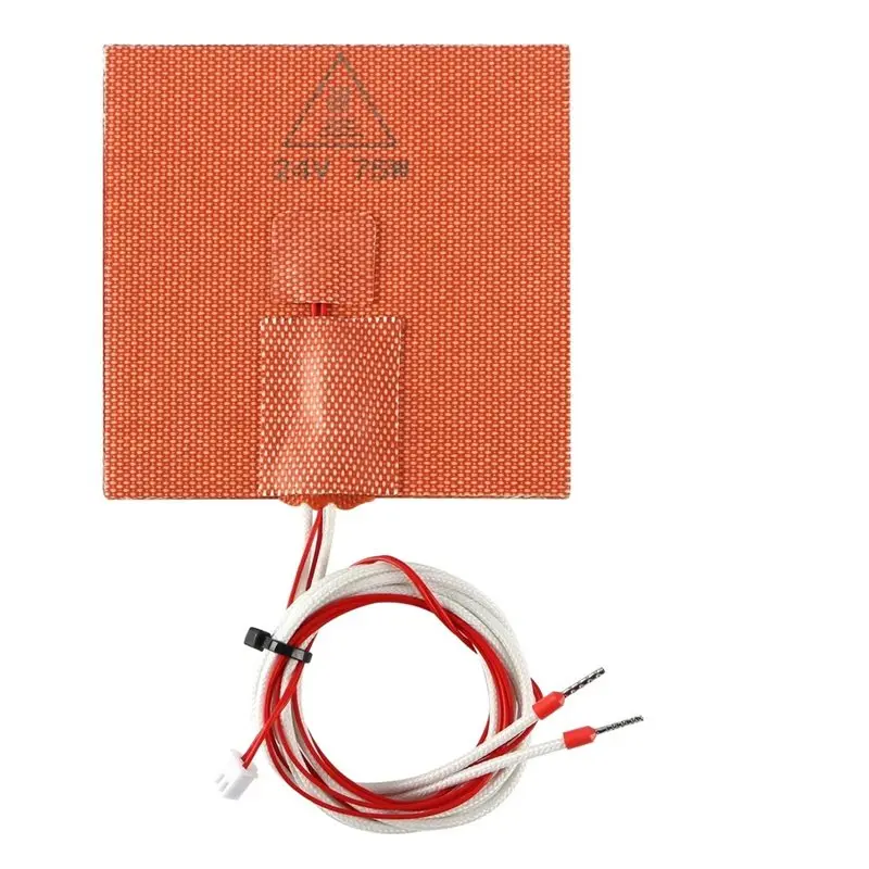 L62A 24V 75W 100X 100Mm Silicone Heating Pad With NTC 100K Thermistor For Voron V0 V0.1 V0.2 3D Printer