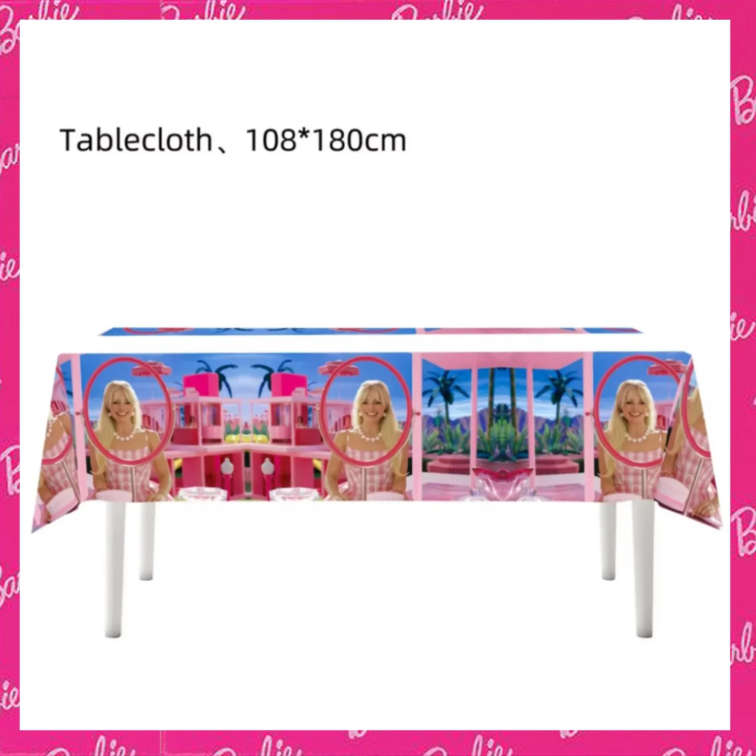 Barbie Tischdecke Rosa Mottoparty Prinzessin Hochzeit Geburtstag Party Dekoration Kind Mädchen Baby Dusche Tischdecke Geburtstagszubehör